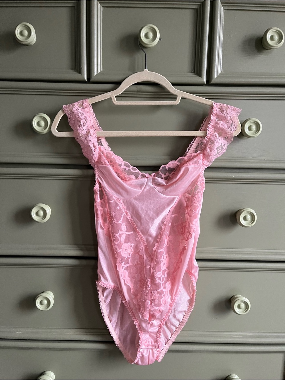 Vintage Pink Lace Bodysuit